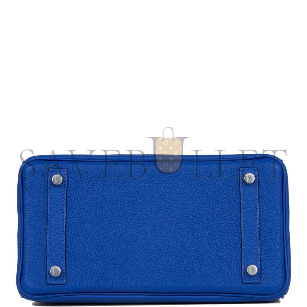 HERMES BIRKIN 25 BLEU ROYAL VERSO TOGO PALLADIUM HARDWARE HANDMADE (25cm) HERMES BIRKIN 25 BLEU ROYAL VERSO TOGO PALLADIUM HARDWARE HANDMADE (25cm)
