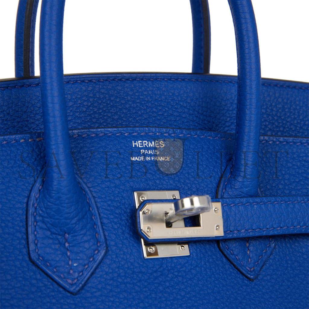 HERMES BIRKIN 25 BLEU ROYAL VERSO TOGO PALLADIUM HARDWARE HANDMADE (25cm) HERMES BIRKIN 25 BLEU ROYAL VERSO TOGO PALLADIUM HARDWARE HANDMADE (25cm)