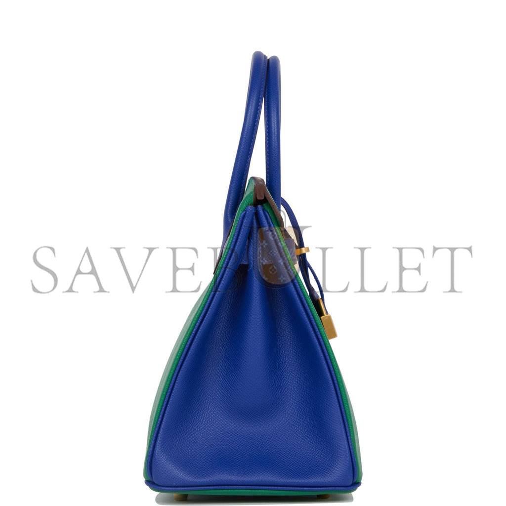 HERMES SPECIAL ORDER (HSS) BIRKIN 30 VERT VERONE AND BLEU ELECTRIC EPSOM BRUSHED GOLD HARDWARE ( 30cm*22*16cm) HERMES SPECIAL ORDER (HSS) BIRKIN 30 VERT VERONE AND BLEU ELECTRIC EPSOM BRUSHED GOLD HARDWARE ( 30cm*22*16cm)