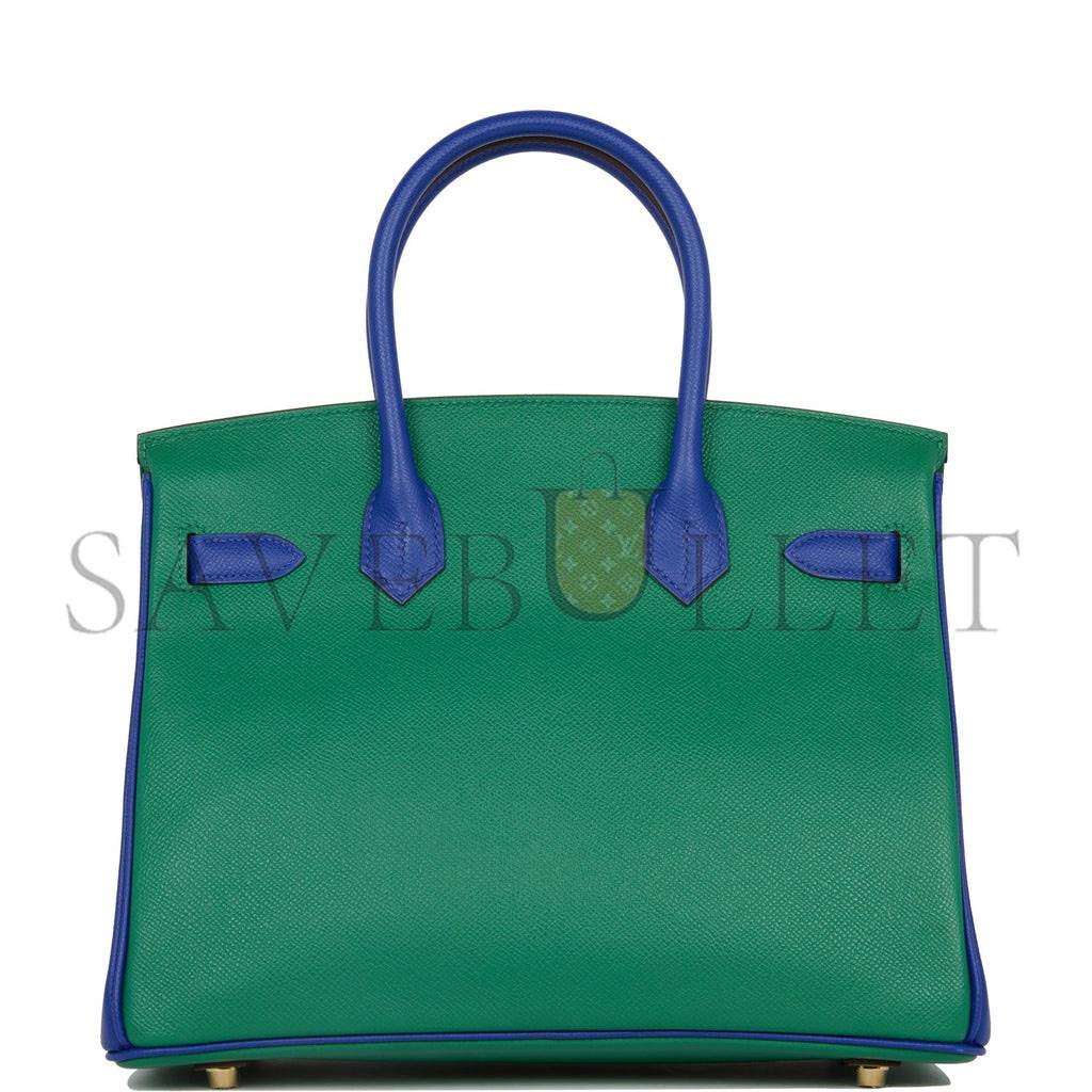 HERMES SPECIAL ORDER (HSS) BIRKIN 30 VERT VERONE AND BLEU ELECTRIC EPSOM BRUSHED GOLD HARDWARE ( 30cm*22*16cm) HERMES SPECIAL ORDER (HSS) BIRKIN 30 VERT VERONE AND BLEU ELECTRIC EPSOM BRUSHED GOLD HARDWARE ( 30cm*22*16cm)