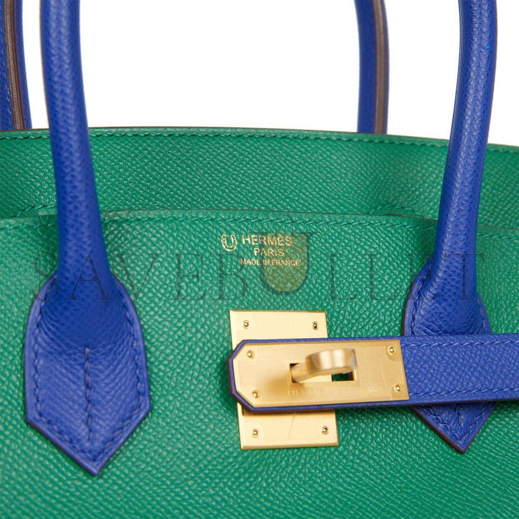 HERMES SPECIAL ORDER (HSS) BIRKIN 30 VERT VERONE AND BLEU ELECTRIC EPSOM BRUSHED GOLD HARDWARE ( 30cm*22*16cm) HERMES SPECIAL ORDER (HSS) BIRKIN 30 VERT VERONE AND BLEU ELECTRIC EPSOM BRUSHED GOLD HARDWARE ( 30cm*22*16cm)