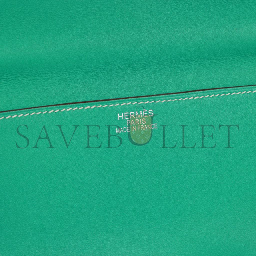 HERMES KELLY FLAT 35 LAGOON SWIFT PALLADIUM HARDWARE (35*25*14cm) HERMES KELLY FLAT 35 LAGOON SWIFT PALLADIUM HARDWARE (35*25*14cm)