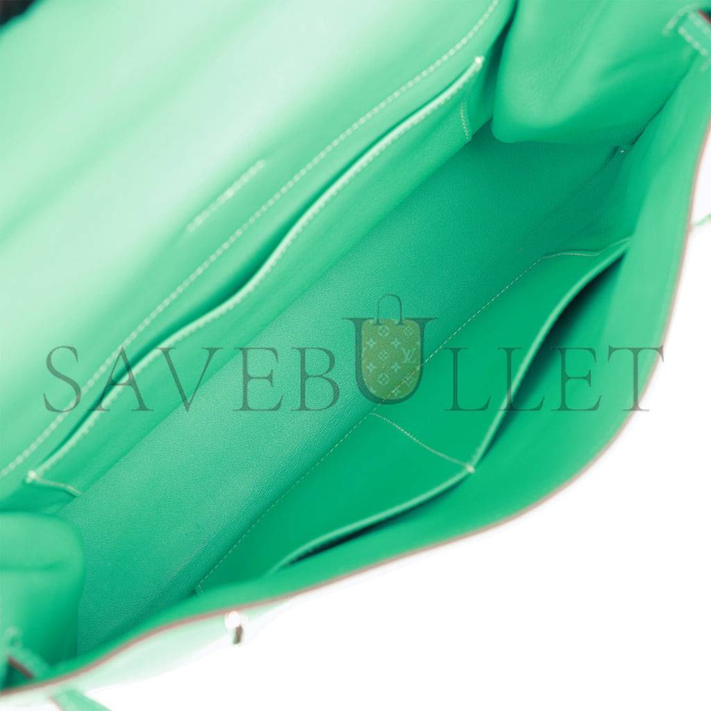 HERMES KELLY FLAT 35 LAGOON SWIFT PALLADIUM HARDWARE (35*25*14cm) HERMES KELLY FLAT 35 LAGOON SWIFT PALLADIUM HARDWARE (35*25*14cm)