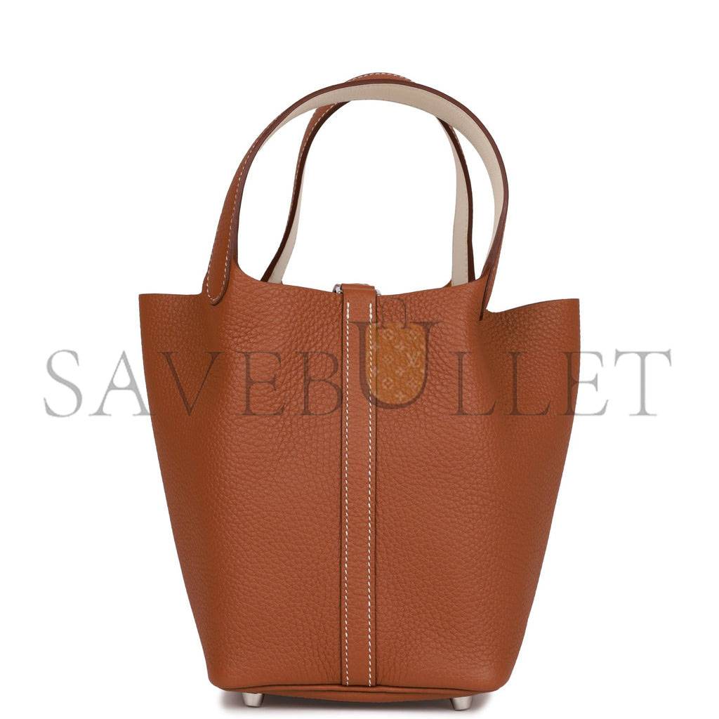 HERMES ECLAT PICOTIN LOCK 18 GOLD CLEMENCE PALLADIUM HARDWARE (18cm) HERMES ECLAT PICOTIN LOCK 18 GOLD CLEMENCE PALLADIUM HARDWARE (18cm)