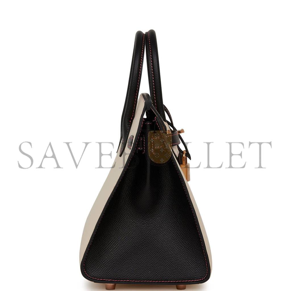 HERMES SPECIAL ORDER (HSS) BIRKIN SELLIER 25 NATA AND BLACK EPSOM ROSE GOLD HARDWARE (25cm) HERMES SPECIAL ORDER (HSS) BIRKIN SELLIER 25 NATA AND BLACK EPSOM ROSE GOLD HARDWARE (25cm)