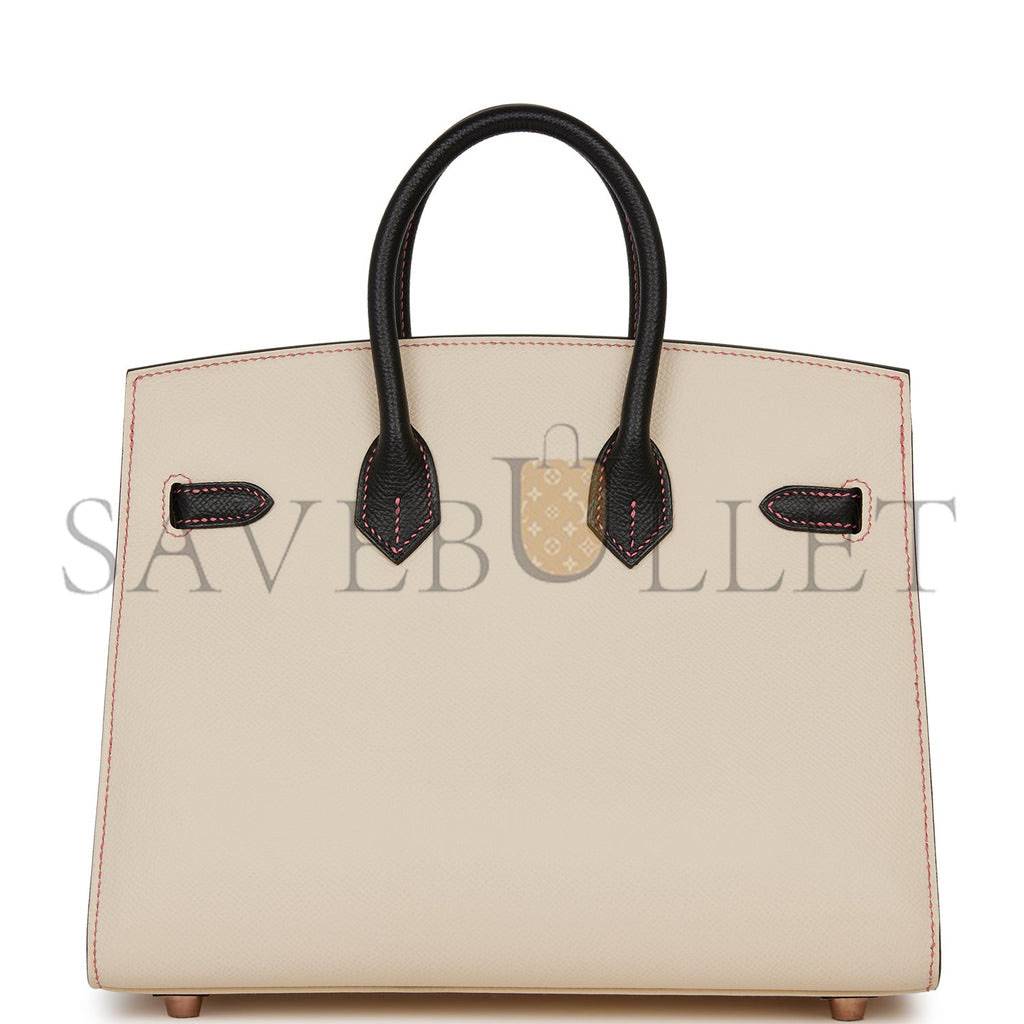 HERMES SPECIAL ORDER (HSS) BIRKIN SELLIER 25 NATA AND BLACK EPSOM ROSE GOLD HARDWARE (25cm) HERMES SPECIAL ORDER (HSS) BIRKIN SELLIER 25 NATA AND BLACK EPSOM ROSE GOLD HARDWARE (25cm)