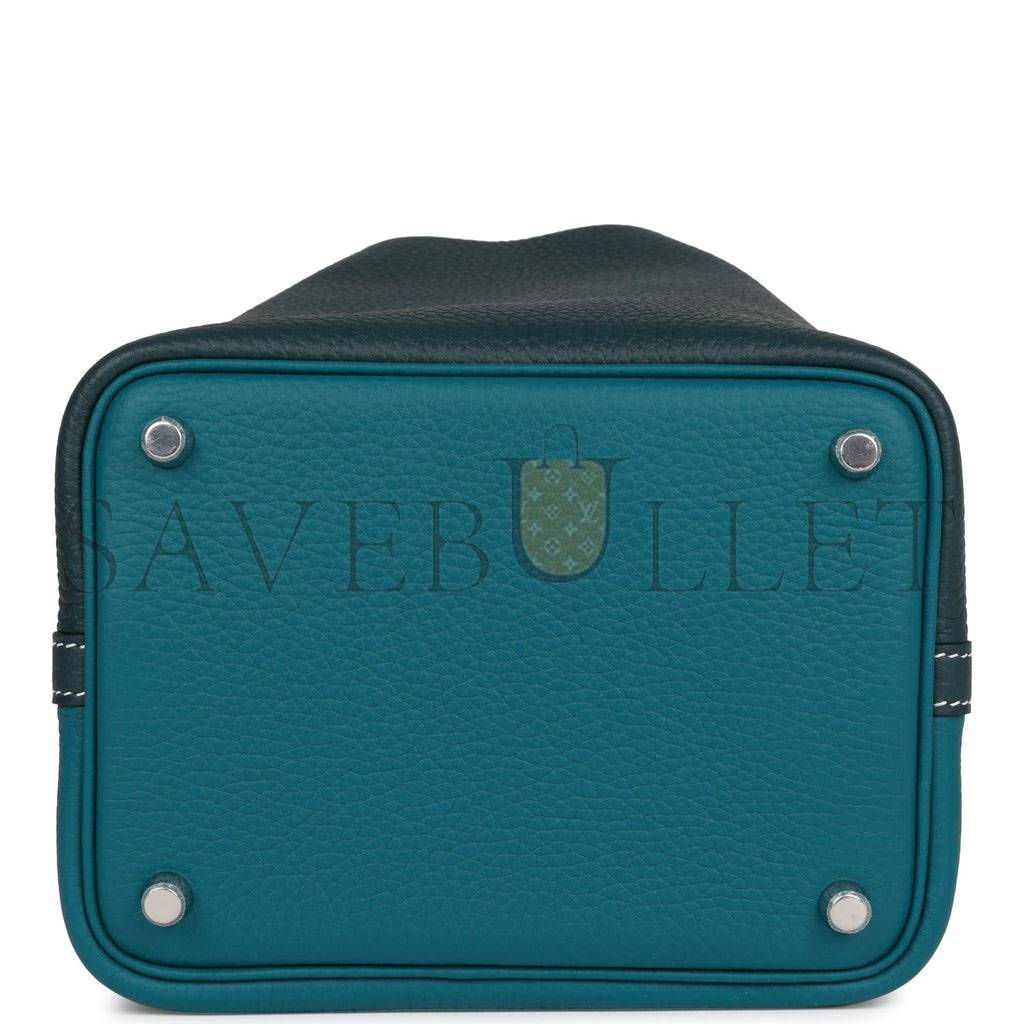 HERMES PICOTIN LOCK 18 CASAQUE VERT CYPRESS AND VERT BOSPHORE PALLADIUM HARDWARE(18*13*18cm) HERMES PICOTIN LOCK 18 CASAQUE VERT CYPRESS AND VERT BOSPHORE PALLADIUM HARDWARE(18*13*18cm)