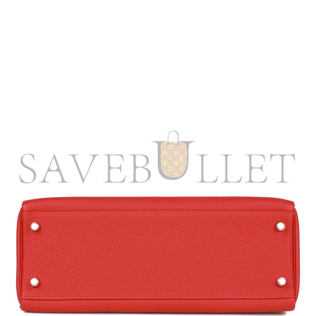 HERMES KELLY RETOURNE 32 GERANIUM TOGO PALLADIUM HARDWARE (32*23*10.5cm) HERMES KELLY RETOURNE 32 GERANIUM TOGO PALLADIUM HARDWARE (32*23*10.5cm)