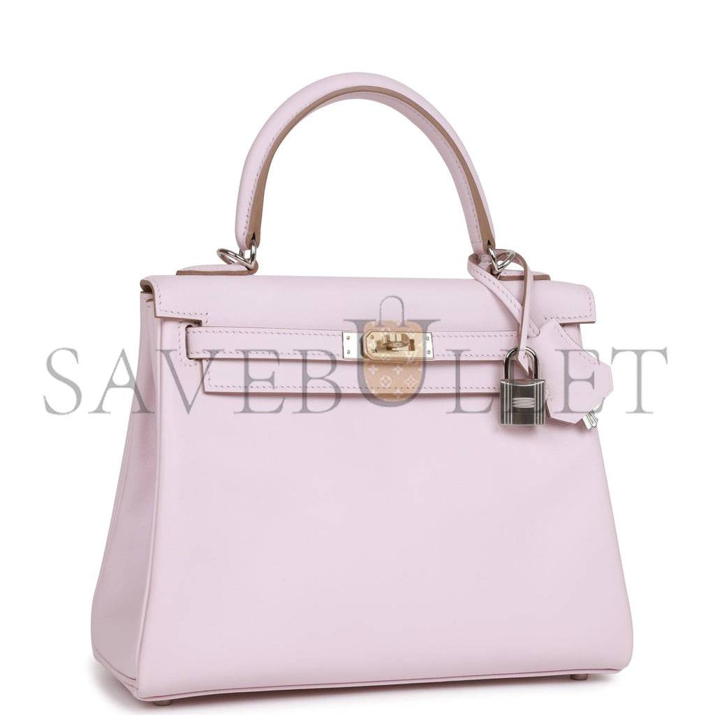 HERMES KELLY RETOURNE 25 MAUVE PALE SWIFT PALLADIUM HARDWARE HANDMADE(25*17*7cm) HERMES KELLY RETOURNE 25 MAUVE PALE SWIFT PALLADIUM HARDWARE HANDMADE(25*17*7cm)