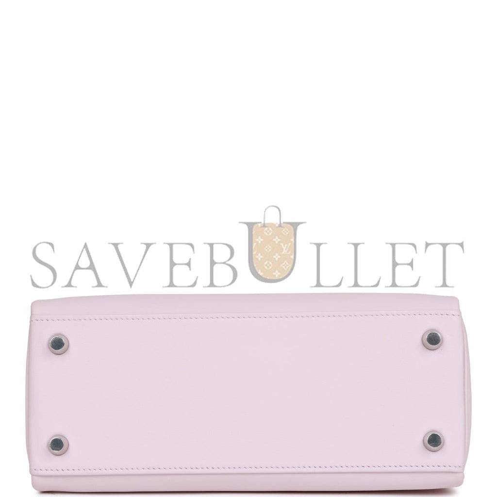 HERMES KELLY RETOURNE 25 MAUVE PALE SWIFT PALLADIUM HARDWARE HANDMADE(25*17*7cm) HERMES KELLY RETOURNE 25 MAUVE PALE SWIFT PALLADIUM HARDWARE HANDMADE(25*17*7cm)