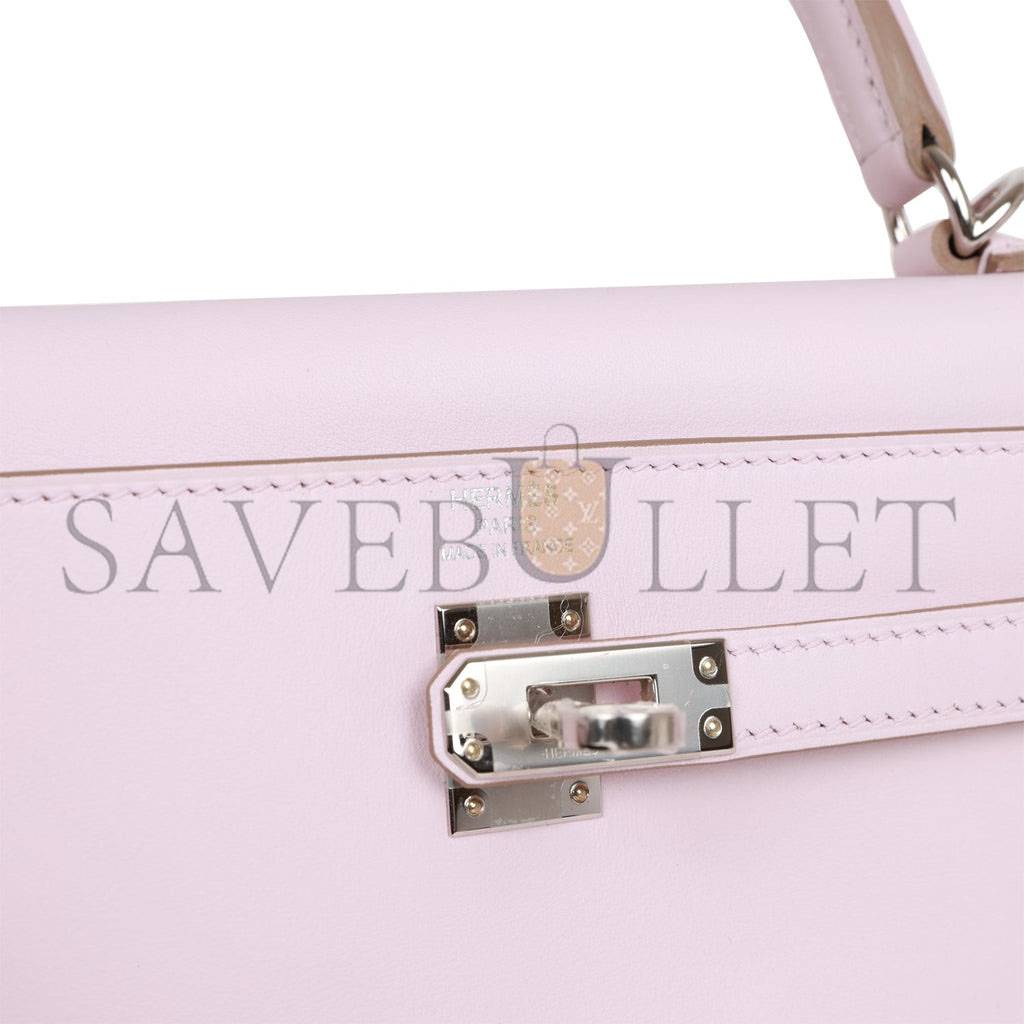 HERMES KELLY RETOURNE 25 MAUVE PALE SWIFT PALLADIUM HARDWARE HANDMADE(25*17*7cm) HERMES KELLY RETOURNE 25 MAUVE PALE SWIFT PALLADIUM HARDWARE HANDMADE(25*17*7cm)
