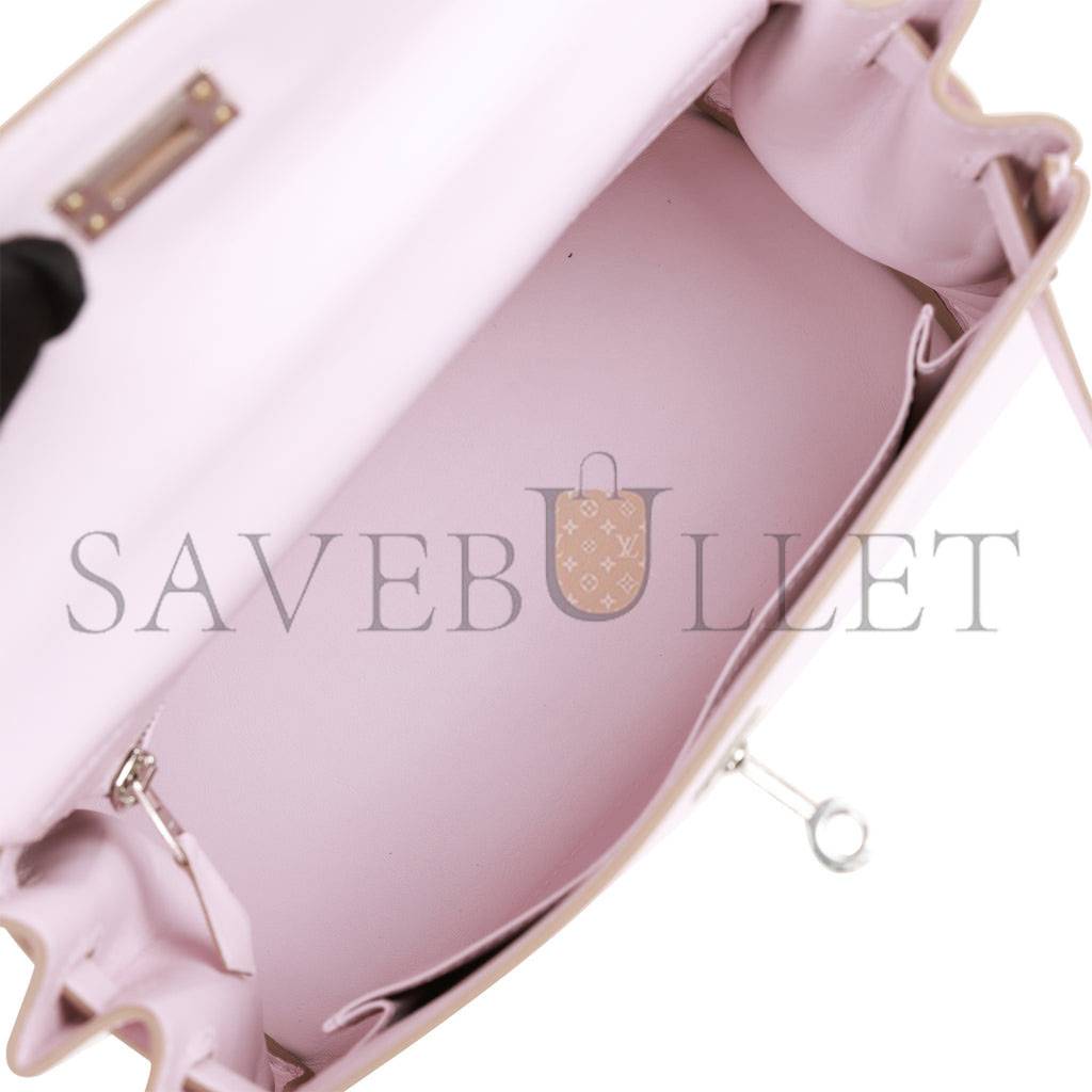 HERMES KELLY RETOURNE 25 MAUVE PALE SWIFT PALLADIUM HARDWARE HANDMADE(25*17*7cm) HERMES KELLY RETOURNE 25 MAUVE PALE SWIFT PALLADIUM HARDWARE HANDMADE(25*17*7cm)