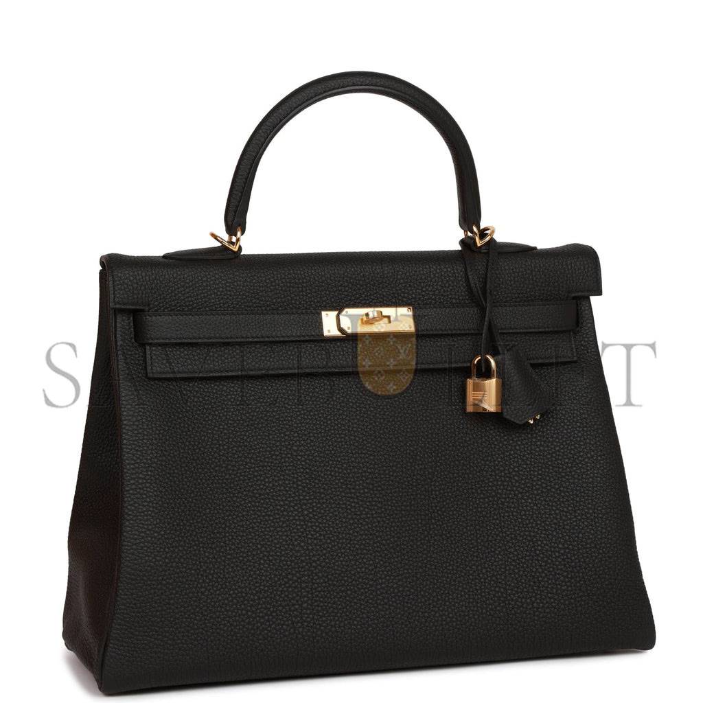 HERMES KELLY RETOURNE 35 BLACK TOGO GOLD HARDWARE (35*24*12cm) HERMES KELLY RETOURNE 35 BLACK TOGO GOLD HARDWARE (35*24*12cm)