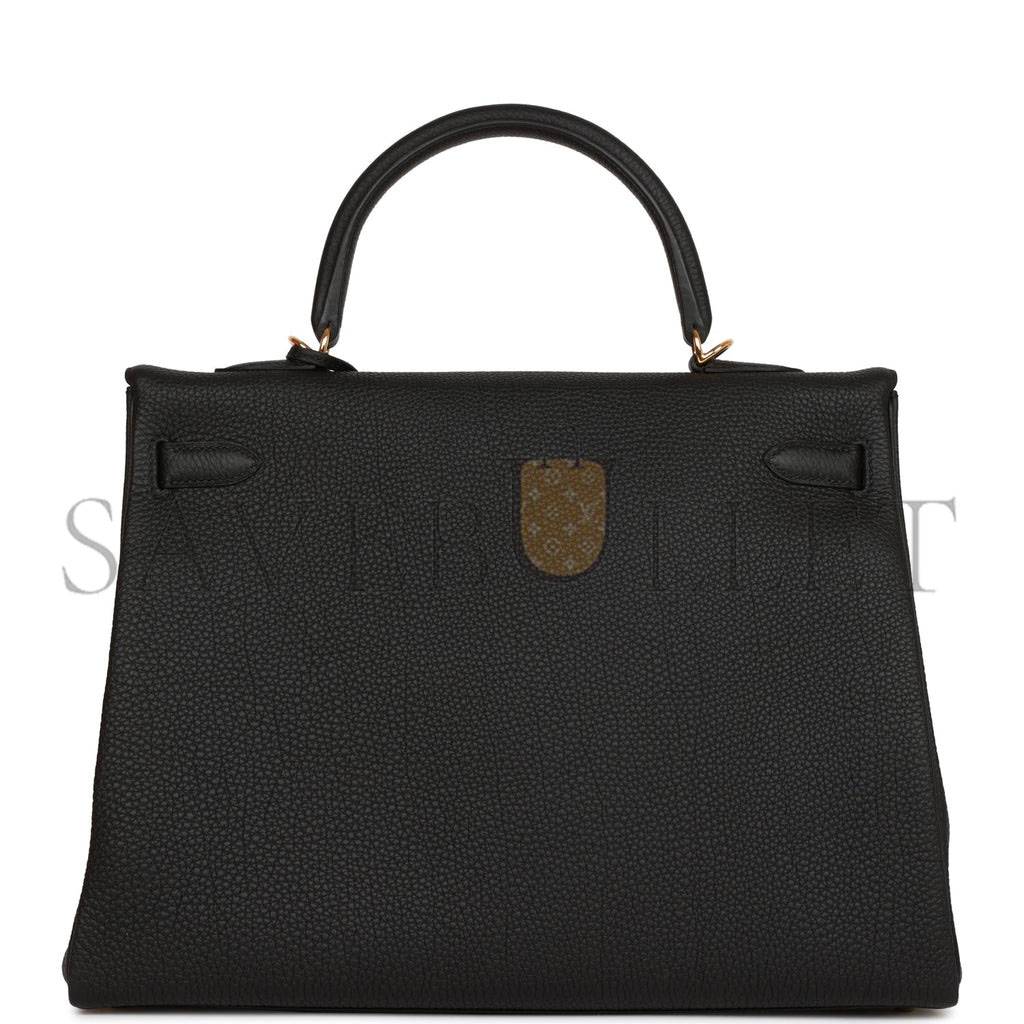 HERMES KELLY RETOURNE 35 BLACK TOGO GOLD HARDWARE (35*24*12cm) HERMES KELLY RETOURNE 35 BLACK TOGO GOLD HARDWARE (35*24*12cm)