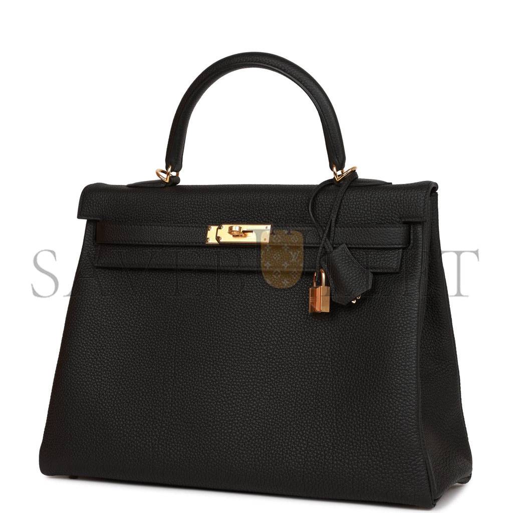 HERMES KELLY RETOURNE 35 BLACK TOGO GOLD HARDWARE (35*24*12cm) HERMES KELLY RETOURNE 35 BLACK TOGO GOLD HARDWARE (35*24*12cm)