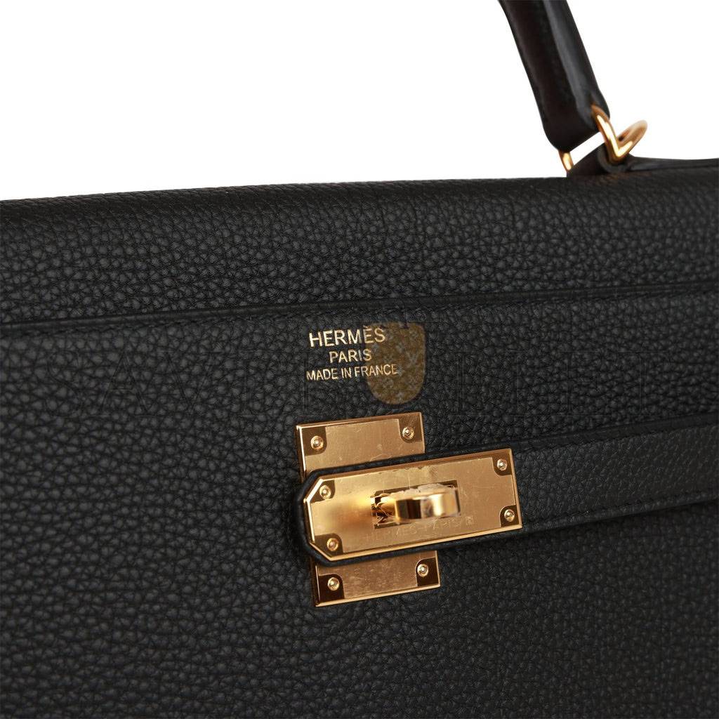 HERMES KELLY RETOURNE 35 BLACK TOGO GOLD HARDWARE (35*24*12cm) HERMES KELLY RETOURNE 35 BLACK TOGO GOLD HARDWARE (35*24*12cm)