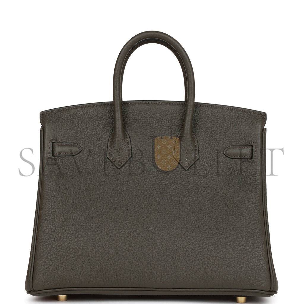HERMES BIRKIN 25 VERT DE GRIS TOGO GOLD HARDWARE HANDMADE (25cm) HERMES BIRKIN 25 VERT DE GRIS TOGO GOLD HARDWARE HANDMADE (25cm)