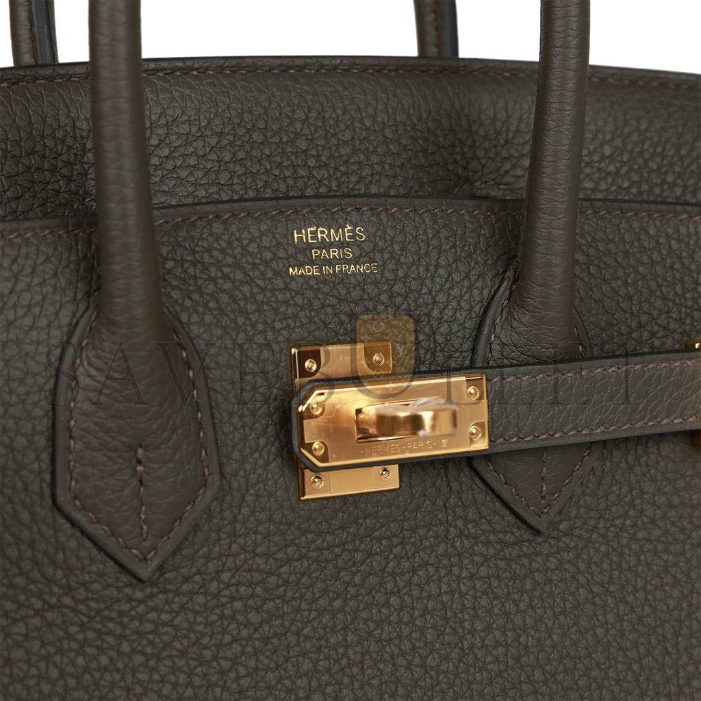 HERMES BIRKIN 25 VERT DE GRIS TOGO GOLD HARDWARE HANDMADE (25cm) HERMES BIRKIN 25 VERT DE GRIS TOGO GOLD HARDWARE HANDMADE (25cm)