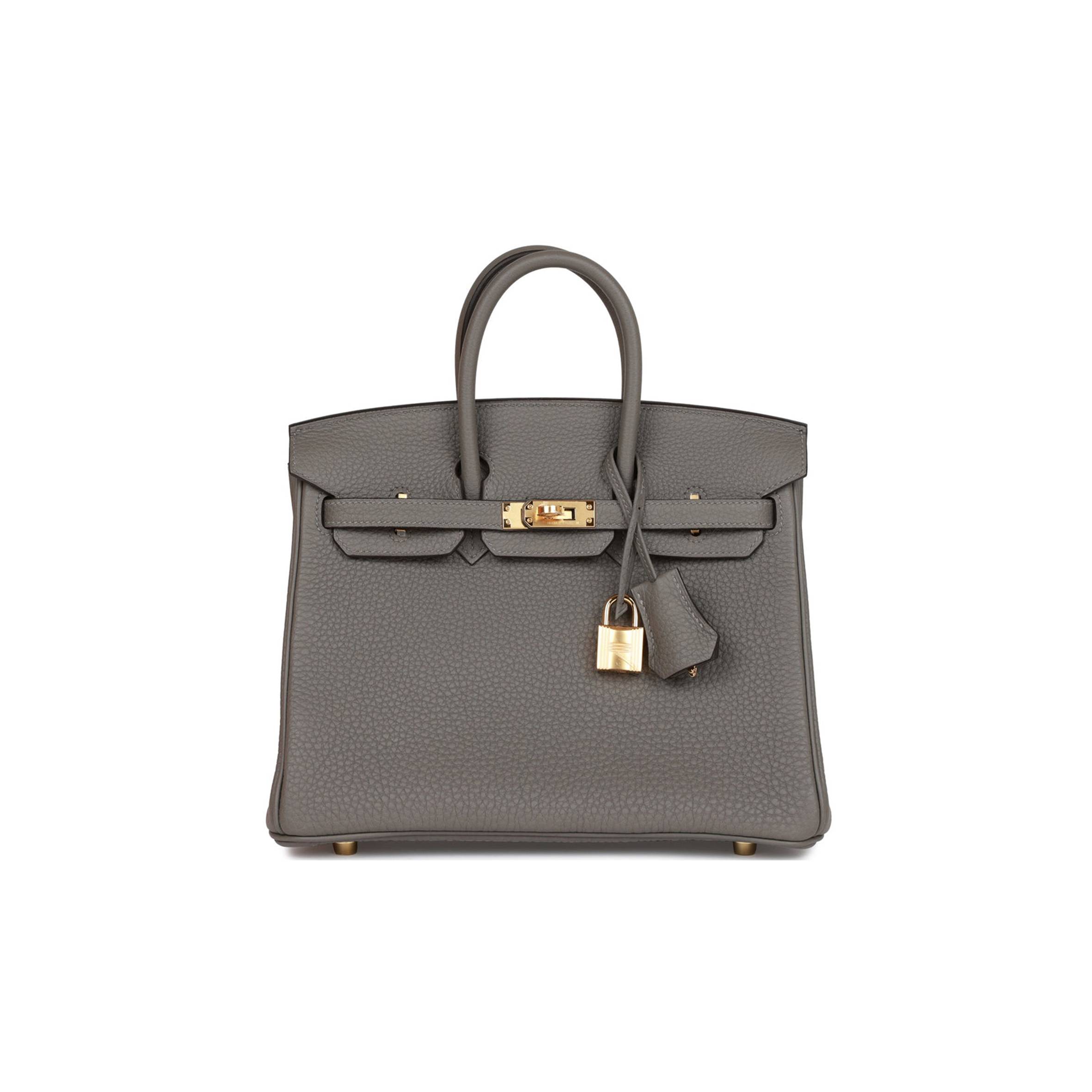 HERMES BIRKIN 25 GRIS MEYER TOGO GOLD HARDWARE HANDMADE (25cm) HERMES BIRKIN 25 GRIS MEYER TOGO GOLD HARDWARE HANDMADE (25cm)
