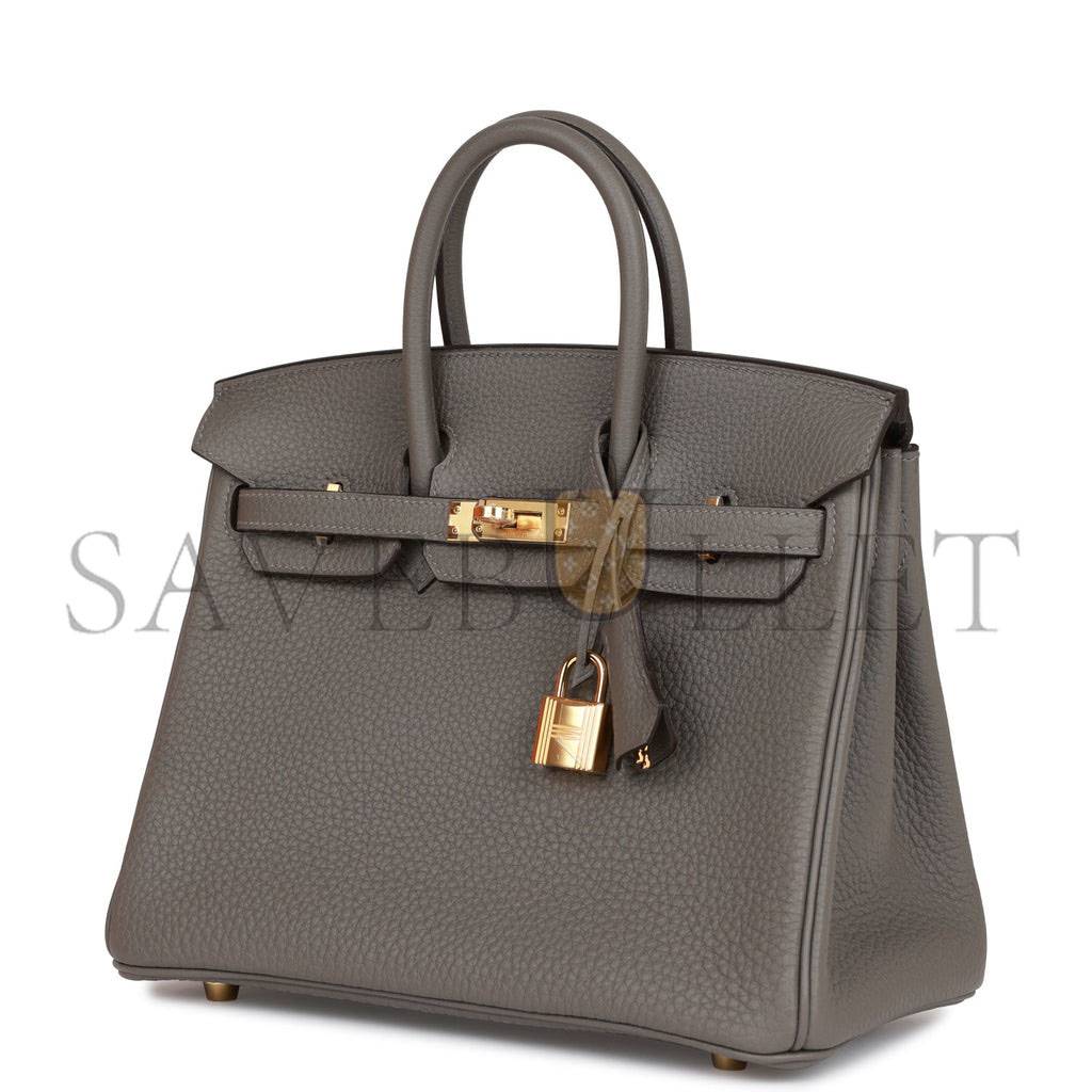 HERMES BIRKIN 25 GRIS MEYER TOGO GOLD HARDWARE HANDMADE (25cm) HERMES BIRKIN 25 GRIS MEYER TOGO GOLD HARDWARE HANDMADE (25cm)