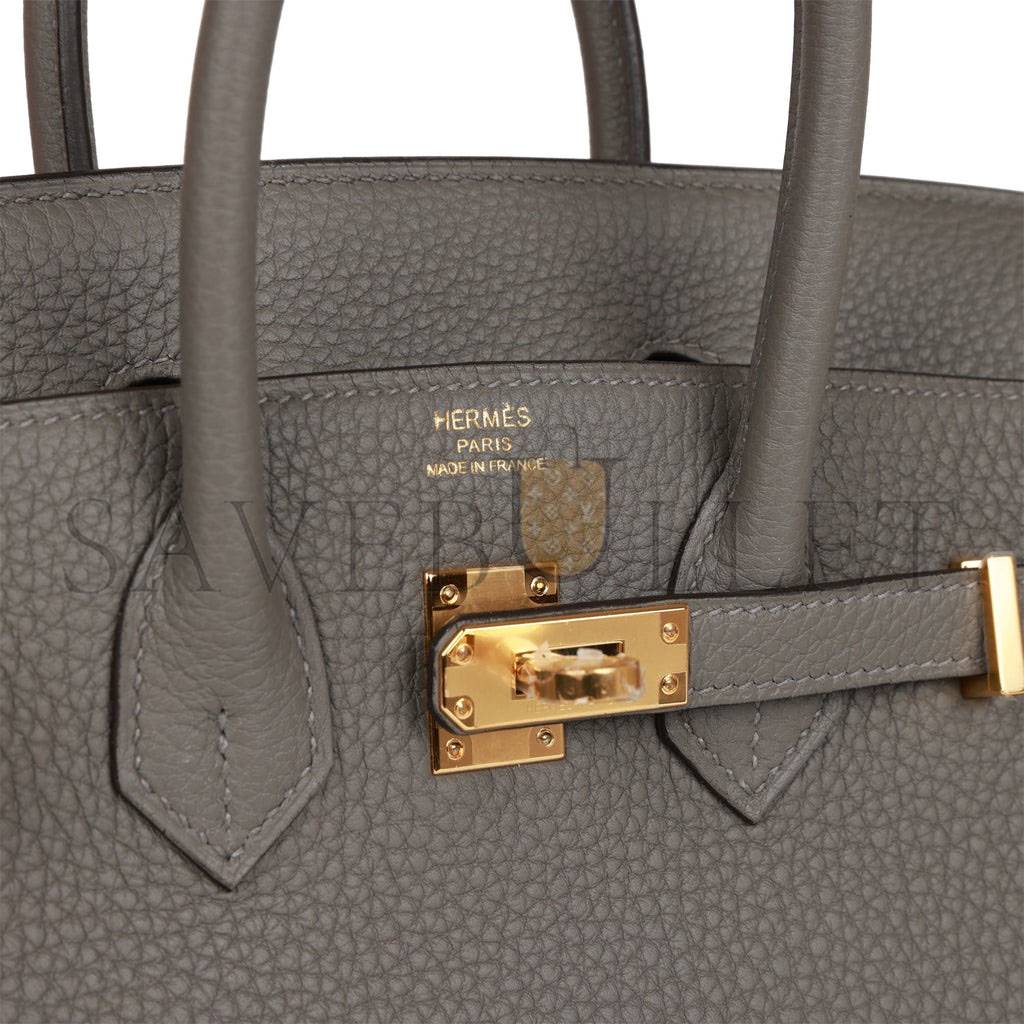 HERMES BIRKIN 25 GRIS MEYER TOGO GOLD HARDWARE HANDMADE (25cm) HERMES BIRKIN 25 GRIS MEYER TOGO GOLD HARDWARE HANDMADE (25cm)