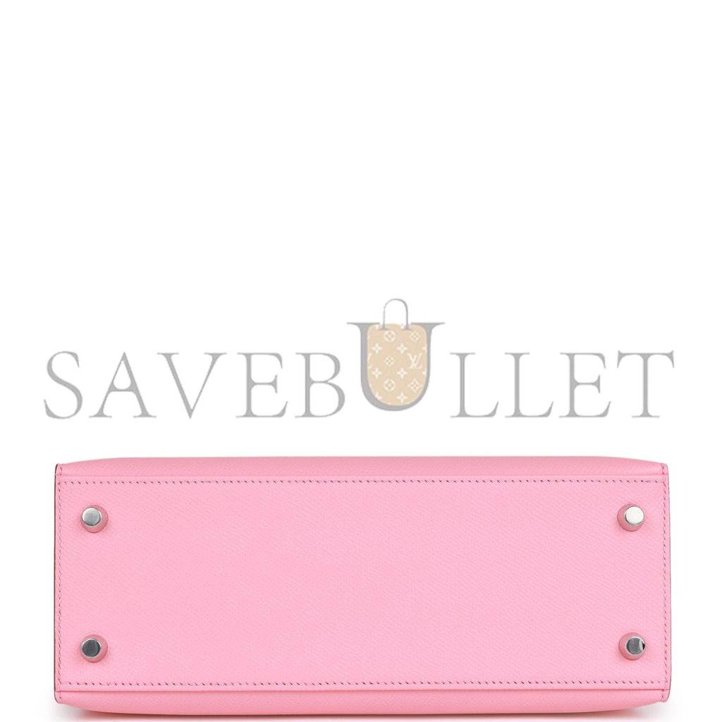 HERMES KELLY SELLIER 25 ROSE CONFETTI EPSOM PALLADIUM HARDWARE (25*17*7cm) HERMES KELLY SELLIER 25 ROSE CONFETTI EPSOM PALLADIUM HARDWARE (25*17*7cm)
