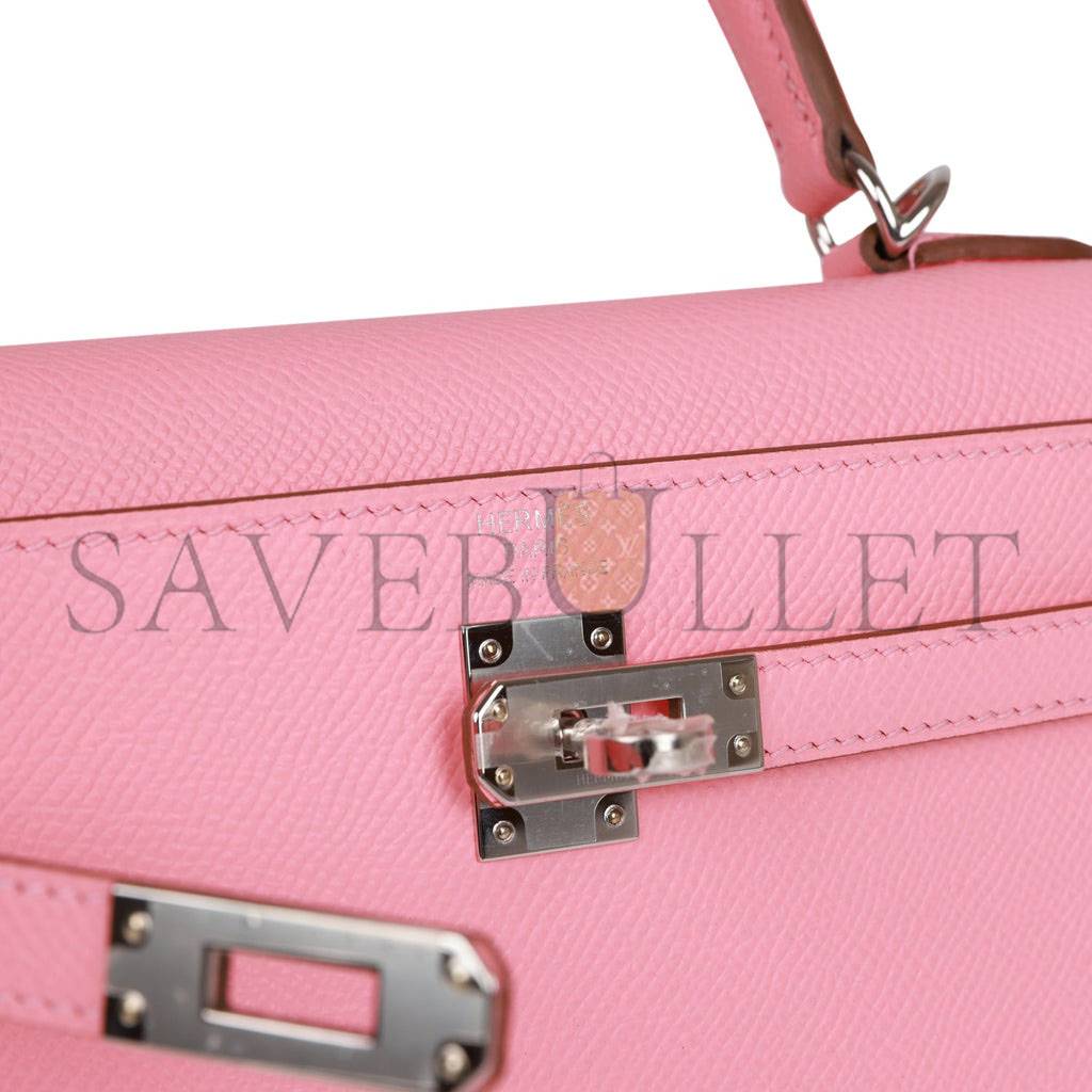 HERMES KELLY SELLIER 25 ROSE CONFETTI EPSOM PALLADIUM HARDWARE (25*17*7cm) HERMES KELLY SELLIER 25 ROSE CONFETTI EPSOM PALLADIUM HARDWARE (25*17*7cm)