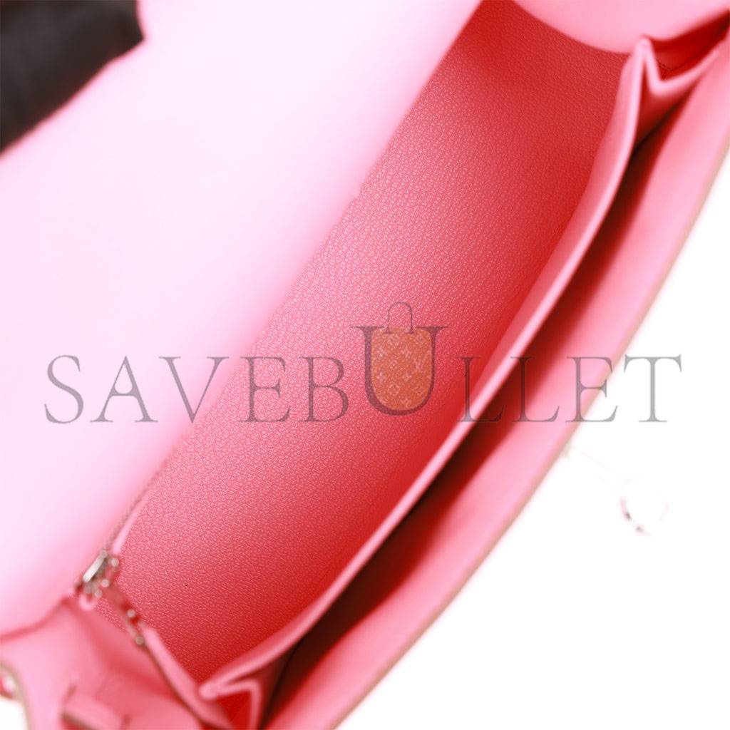 HERMES KELLY SELLIER 25 ROSE CONFETTI EPSOM PALLADIUM HARDWARE (25*17*7cm) HERMES KELLY SELLIER 25 ROSE CONFETTI EPSOM PALLADIUM HARDWARE (25*17*7cm)