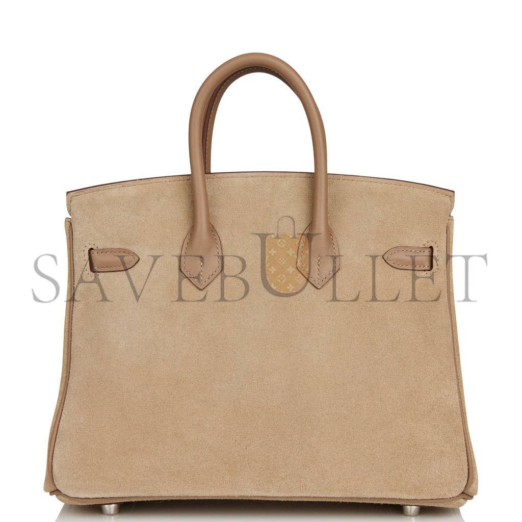 HERMES BIRKIN 25 GRIS CAILLOU GRIZZLY AND SWIFT PALLADIUM HARDWARE HANDMADE (25cm) HERMES BIRKIN 25 GRIS CAILLOU GRIZZLY AND SWIFT PALLADIUM HARDWARE HANDMADE (25cm)