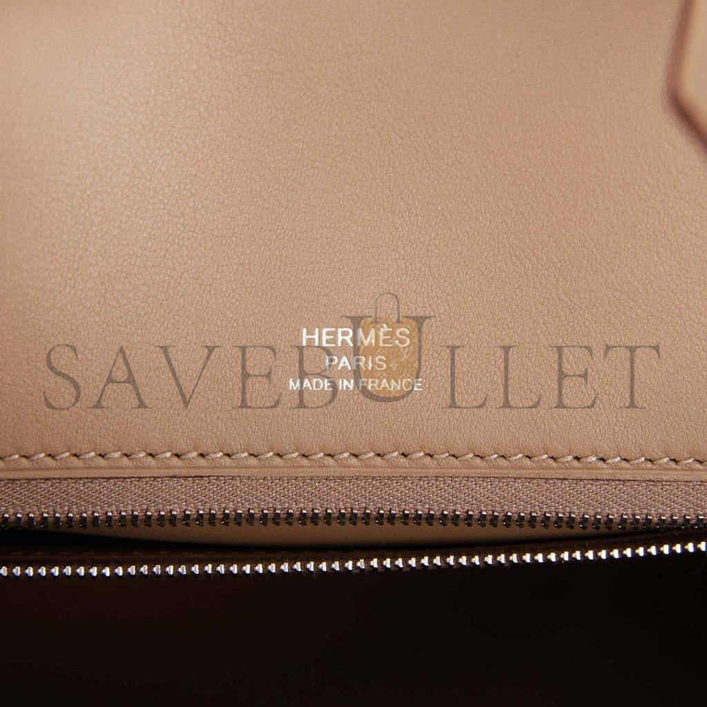 HERMES BIRKIN 25 GRIS CAILLOU GRIZZLY AND SWIFT PALLADIUM HARDWARE HANDMADE (25cm) HERMES BIRKIN 25 GRIS CAILLOU GRIZZLY AND SWIFT PALLADIUM HARDWARE HANDMADE (25cm)