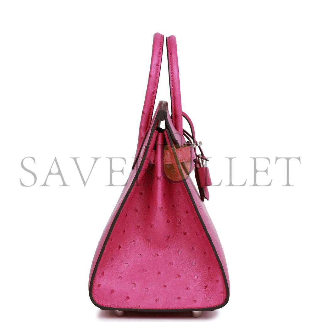 HERMES BIRKIN SELLIER 25 ROSE POURPRE OSTRICH PALLADIUM HARDWARE HANDMADE (25cm) HERMES BIRKIN SELLIER 25 ROSE POURPRE OSTRICH PALLADIUM HARDWARE HANDMADE (25cm)
