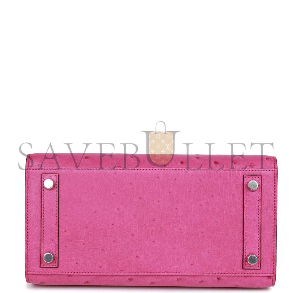 HERMES BIRKIN SELLIER 25 ROSE POURPRE OSTRICH PALLADIUM HARDWARE HANDMADE (25cm) HERMES BIRKIN SELLIER 25 ROSE POURPRE OSTRICH PALLADIUM HARDWARE HANDMADE (25cm)