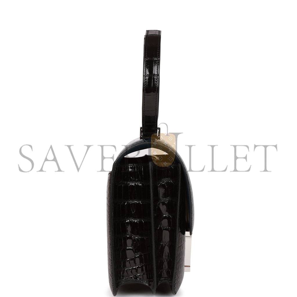 HERMES CONSTANCE 24 TRI-COLOR BLACK, BLEU BALTIQUE AND VERT ROUSSEAU SHINY ALLIGATOR PALLADIUM HARDWARE (24cm) HERMES CONSTANCE 24 TRI-COLOR BLACK, BLEU BALTIQUE AND VERT ROUSSEAU SHINY ALLIGATOR PALLADIUM HARDWARE (24cm)