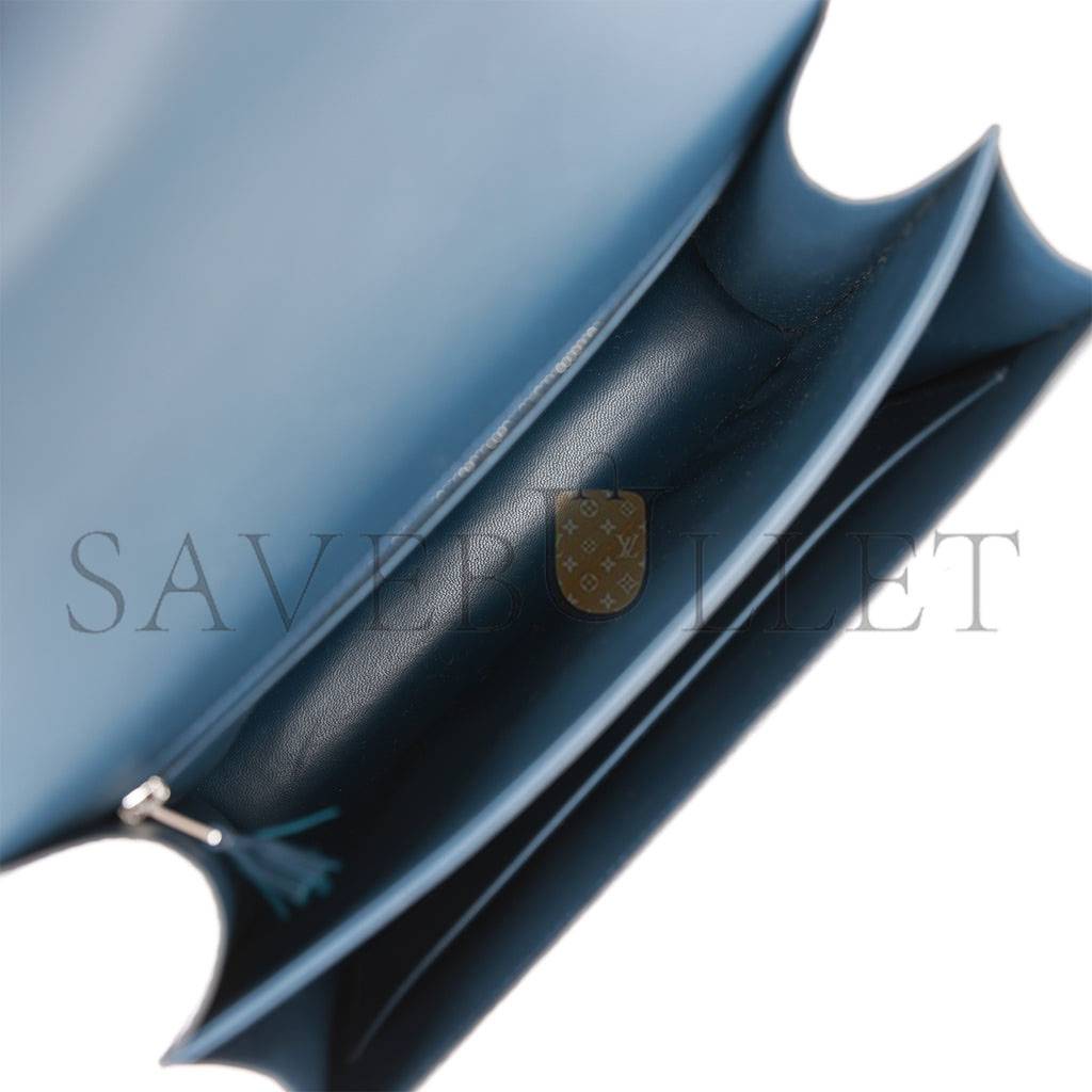 HERMES CONSTANCE 24 TRI-COLOR BLACK, BLEU BALTIQUE AND VERT ROUSSEAU SHINY ALLIGATOR PALLADIUM HARDWARE (24cm) HERMES CONSTANCE 24 TRI-COLOR BLACK, BLEU BALTIQUE AND VERT ROUSSEAU SHINY ALLIGATOR PALLADIUM HARDWARE (24cm)