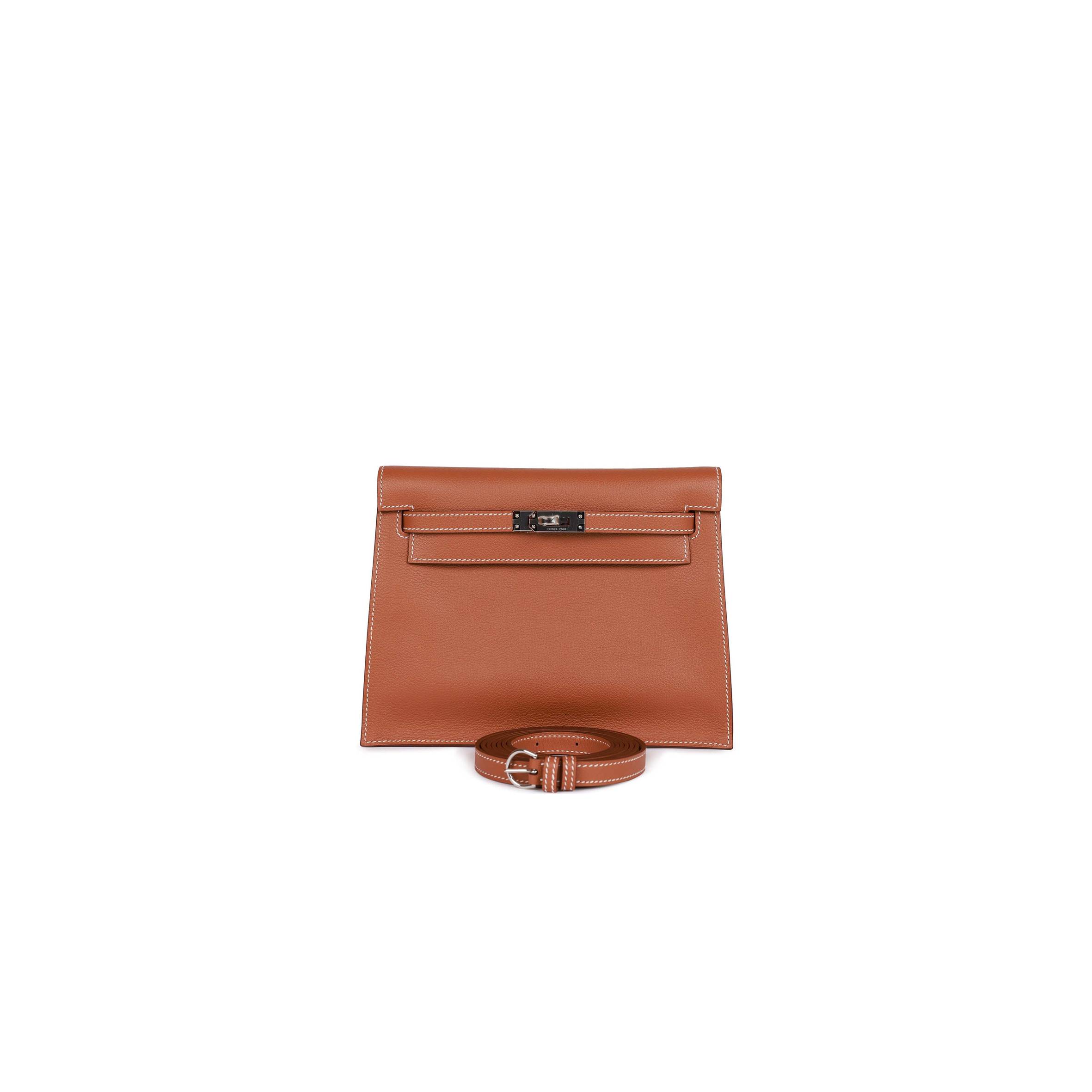 HERMES KELLY DANSE GOLD EVERCOLOR PALLADIUM HARDWARE (22*16*7cm) HERMES KELLY DANSE GOLD EVERCOLOR PALLADIUM HARDWARE (22*16*7cm)