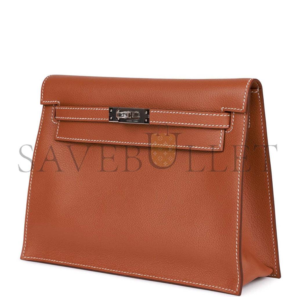 HERMES KELLY DANSE GOLD EVERCOLOR PALLADIUM HARDWARE (22*16*7cm) HERMES KELLY DANSE GOLD EVERCOLOR PALLADIUM HARDWARE (22*16*7cm)