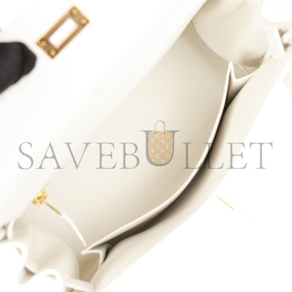 HERMES KELLY RETOURNE 25 WHITE SWIFT GOLD HARDWARE HANDMADE (25*17*7cm) HERMES KELLY RETOURNE 25 WHITE SWIFT GOLD HARDWARE HANDMADE (25*17*7cm)