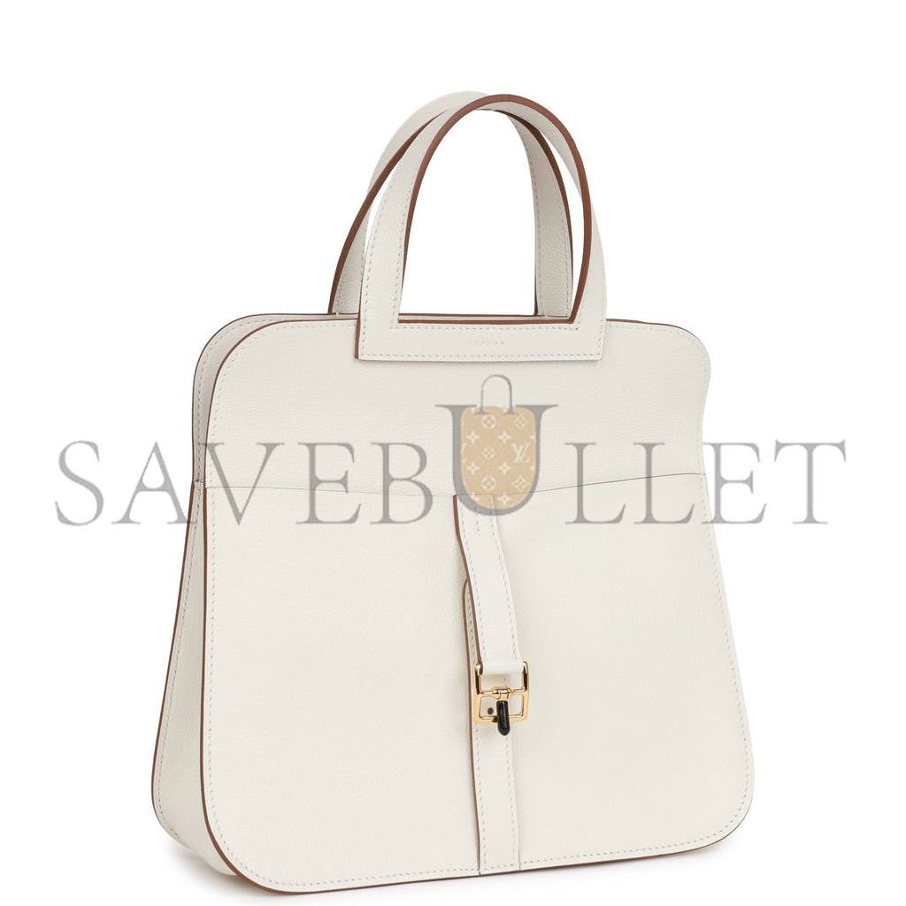 HERMES HALZAN 25 WHITE EVERCOLOR GOLD HARDWARE (25cm) HERMES HALZAN 25 WHITE EVERCOLOR GOLD HARDWARE (25cm)