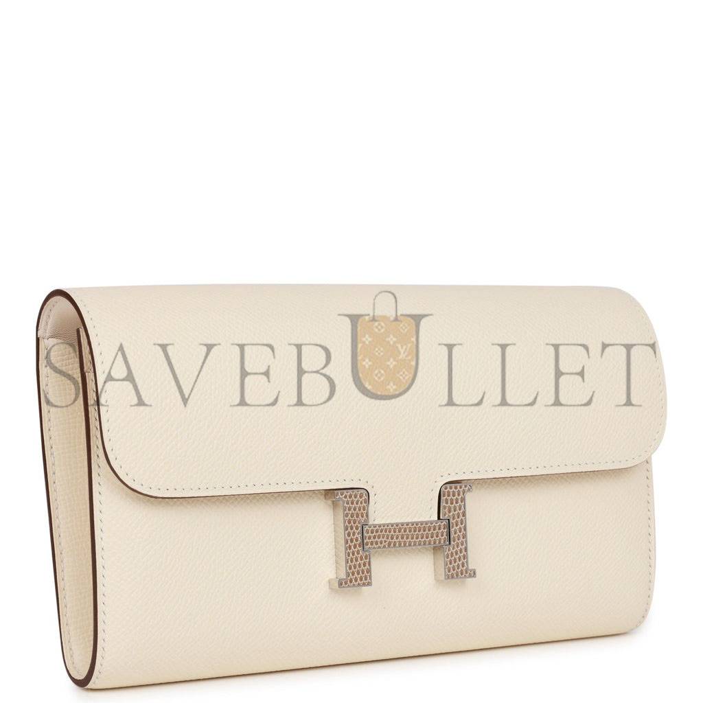 HERMES CONSTANCE WALLET TO GO NATA EPSOM AND LIZARD PALLADIUM HARDWARE (22*11cm) HERMES CONSTANCE WALLET TO GO NATA EPSOM AND LIZARD PALLADIUM HARDWARE (22*11cm)