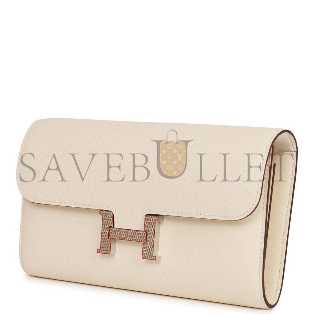 HERMES CONSTANCE WALLET TO GO NATA EPSOM AND LIZARD PALLADIUM HARDWARE (22*11cm) HERMES CONSTANCE WALLET TO GO NATA EPSOM AND LIZARD PALLADIUM HARDWARE (22*11cm)