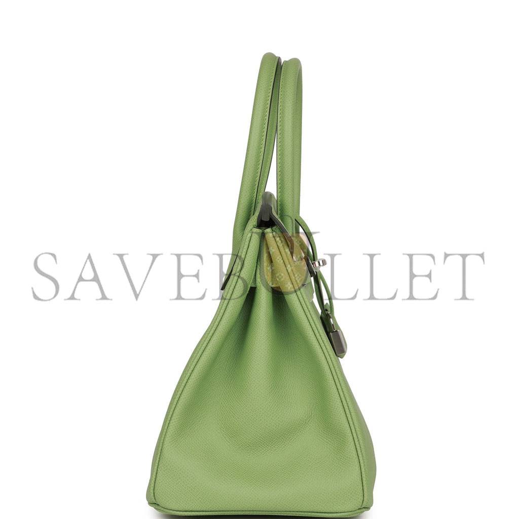 HERMES BIRKIN 30 VERT CRIQUET EPSOM PALLADIUM HARDWARE (30cm) HERMES BIRKIN 30 VERT CRIQUET EPSOM PALLADIUM HARDWARE (30cm)