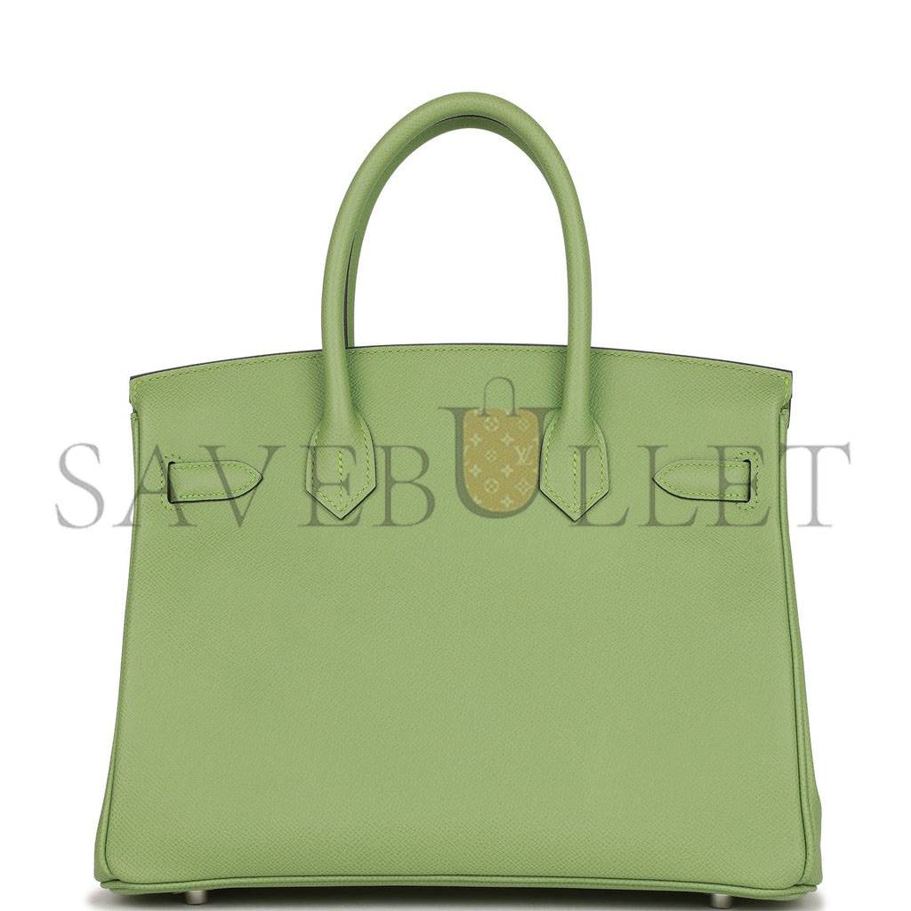 HERMES BIRKIN 30 VERT CRIQUET EPSOM PALLADIUM HARDWARE (30cm) HERMES BIRKIN 30 VERT CRIQUET EPSOM PALLADIUM HARDWARE (30cm)