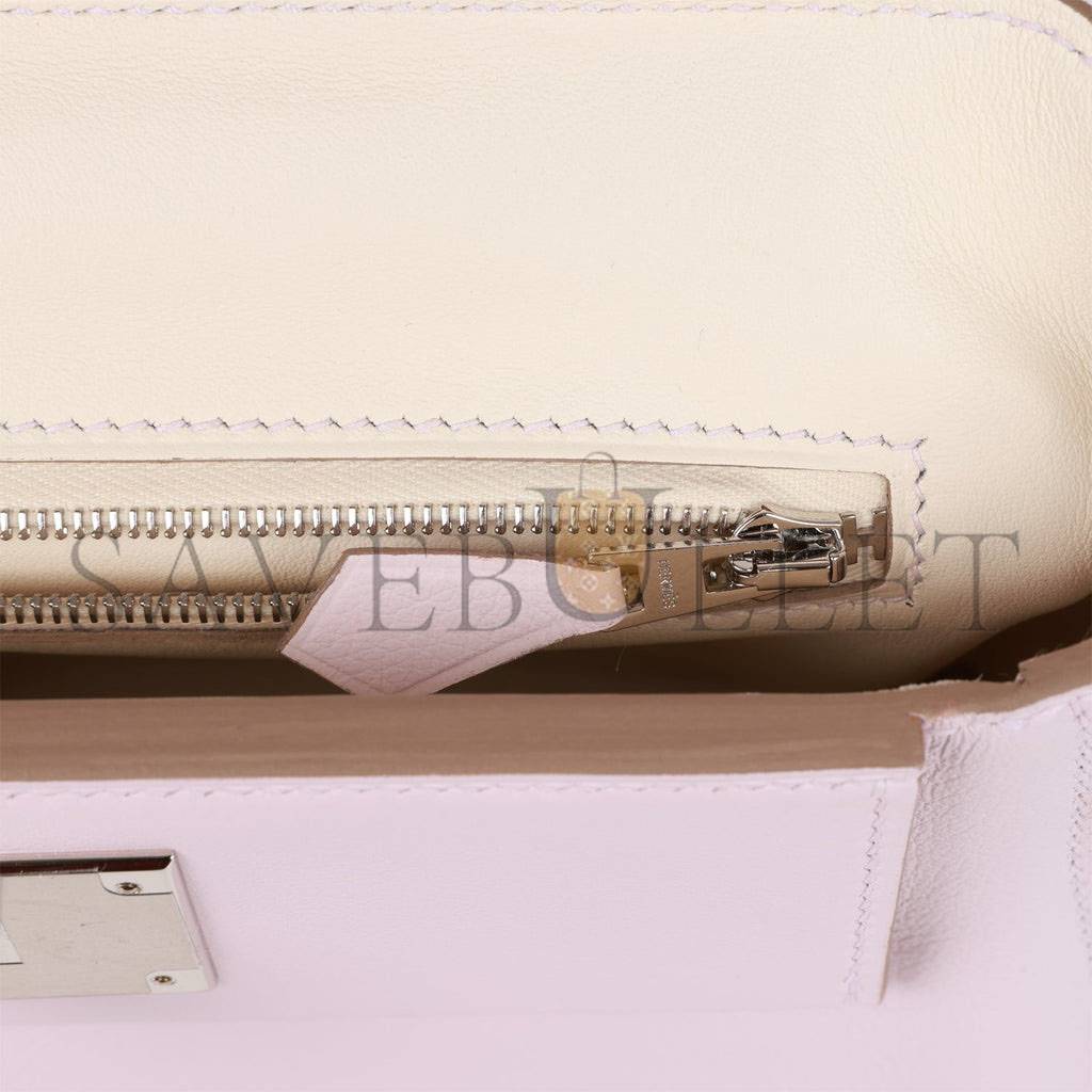 HERMES MINI 2424 BAG MAUVE PALE VERSO EVERCOLOR AND SWIFT PALLADIUM HARDWARE (23*17*11cm) HERMES MINI 2424 BAG MAUVE PALE VERSO EVERCOLOR AND SWIFT PALLADIUM HARDWARE (23*17*11cm)