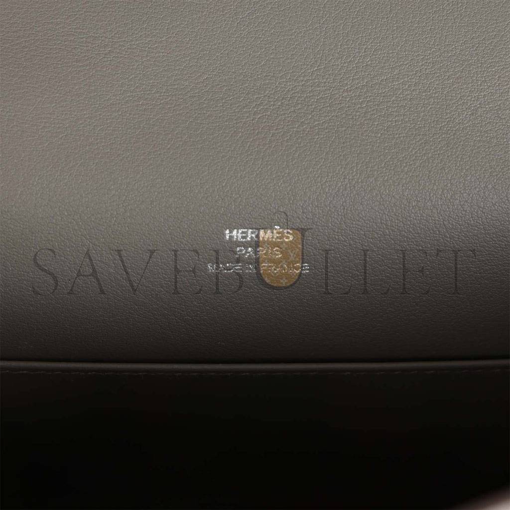 HERMES MINI KELLY POCHETTE GRIS MEYER SWIFT PALLADIUM HARDWARE (22*14*7cm) HERMES MINI KELLY POCHETTE GRIS MEYER SWIFT PALLADIUM HARDWARE (22*14*7cm)