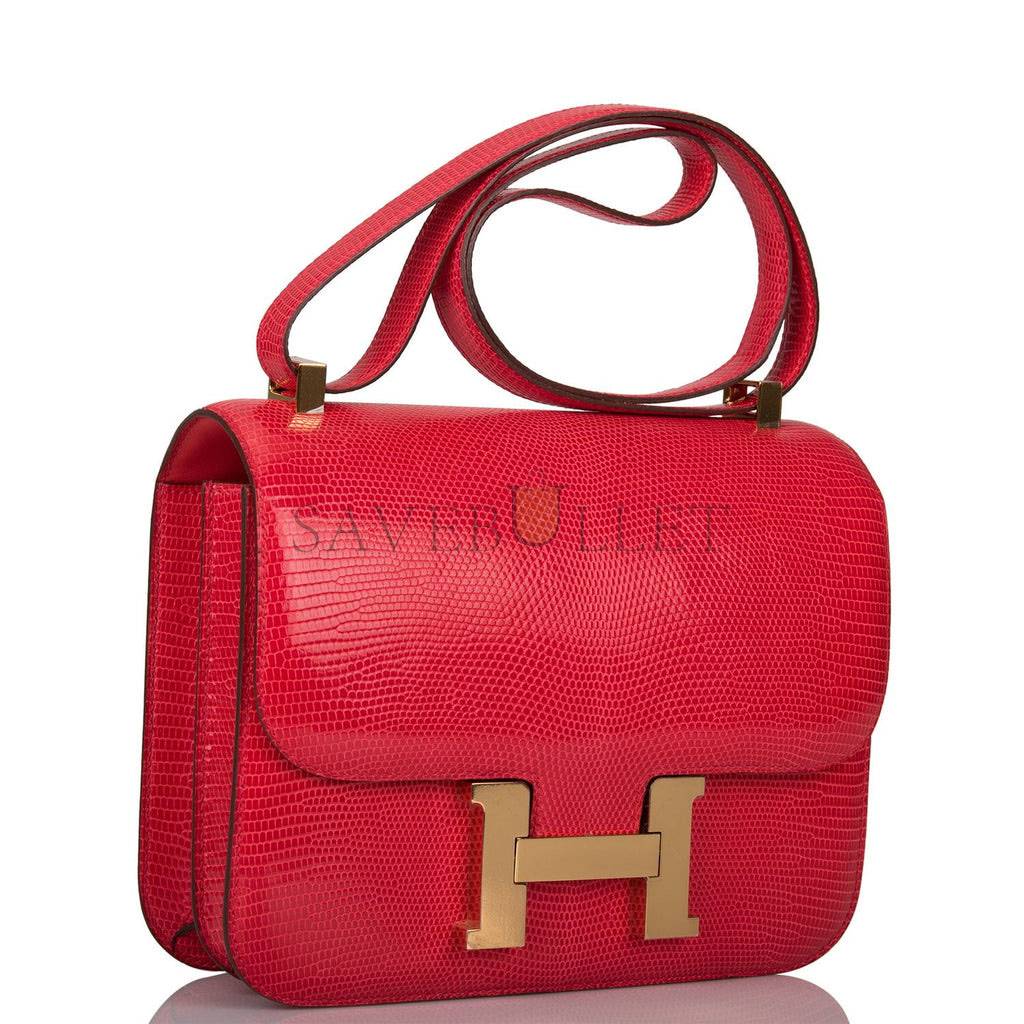 HERMES CONSTANCE 24 ROUGE EXOTIQUE LIZARD NILOTICUS GOLD HARDWARE (24cm) HERMES CONSTANCE 24 ROUGE EXOTIQUE LIZARD NILOTICUS GOLD HARDWARE (24cm)