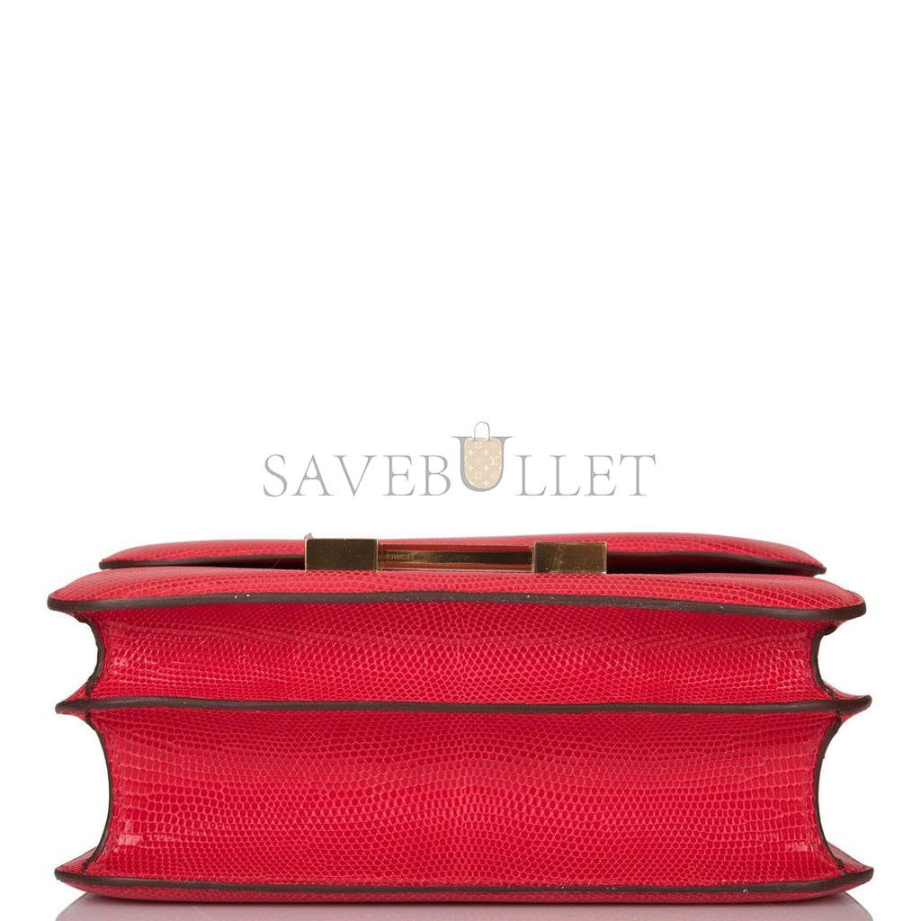HERMES CONSTANCE 24 ROUGE EXOTIQUE LIZARD NILOTICUS GOLD HARDWARE (24cm) HERMES CONSTANCE 24 ROUGE EXOTIQUE LIZARD NILOTICUS GOLD HARDWARE (24cm)