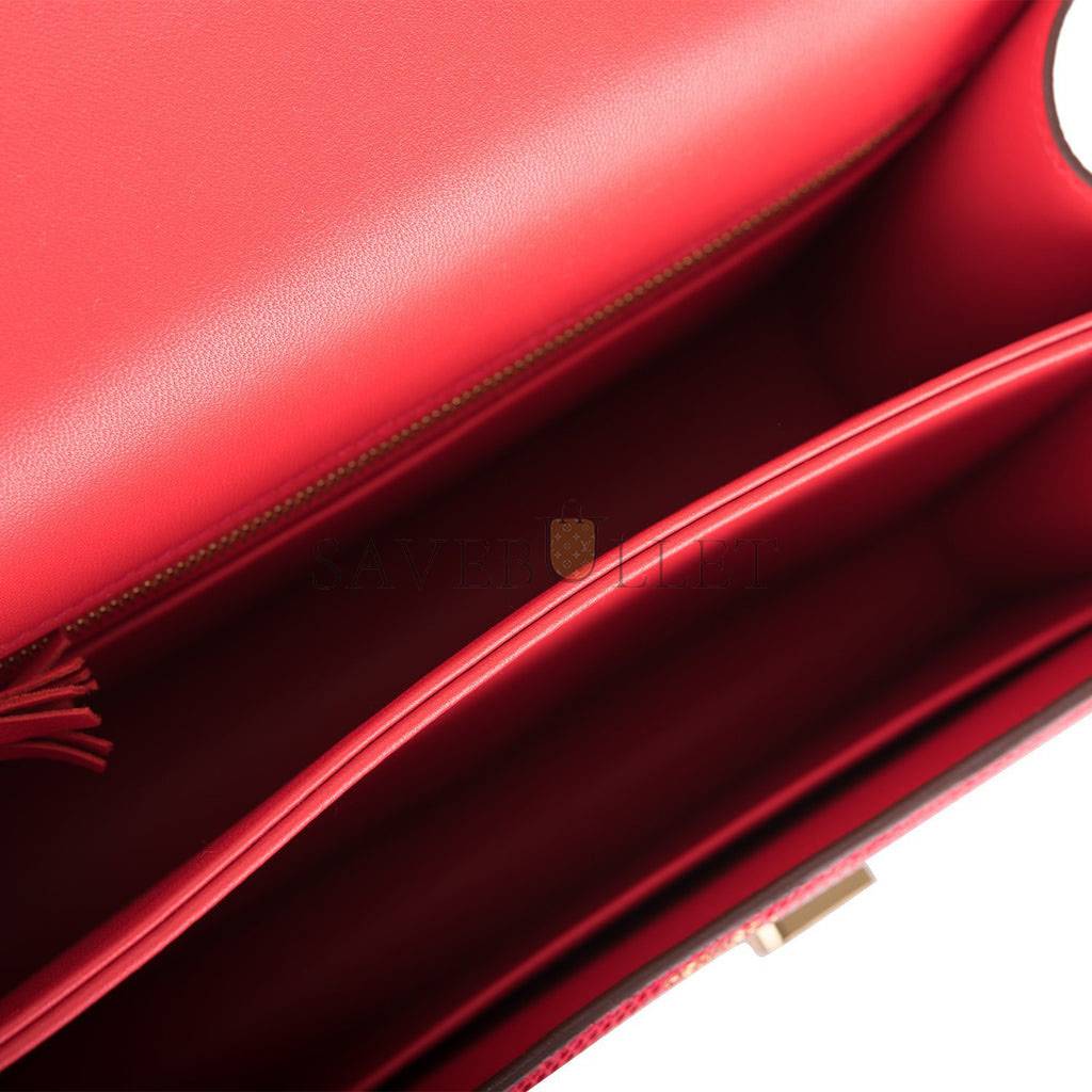HERMES CONSTANCE 24 ROUGE EXOTIQUE LIZARD NILOTICUS GOLD HARDWARE (24cm) HERMES CONSTANCE 24 ROUGE EXOTIQUE LIZARD NILOTICUS GOLD HARDWARE (24cm)