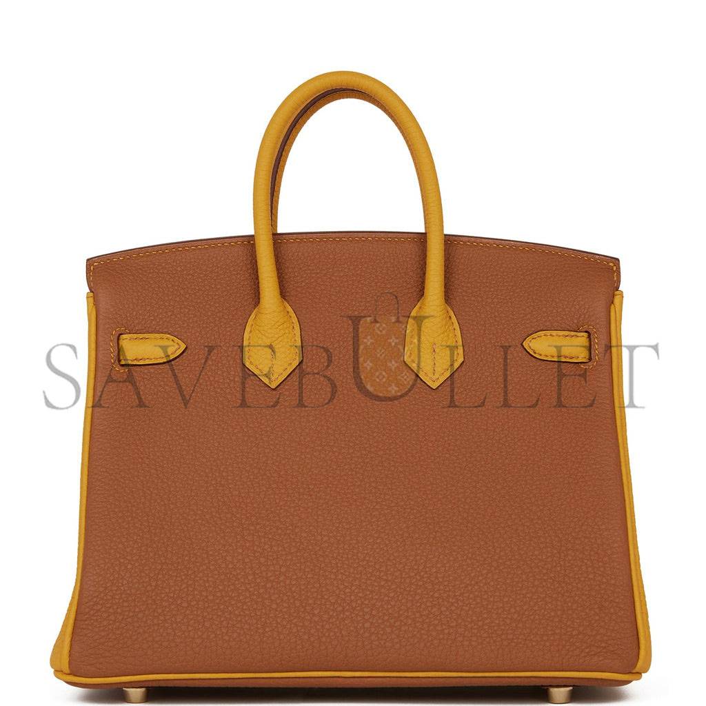 HERMES SPECIAL ORDER (HSS) BIRKIN 25 GOLD AND JAUNE AMBRE TOGO BRUSHED GOLD HARDWARE HANDMADE(25cm) HERMES SPECIAL ORDER (HSS) BIRKIN 25 GOLD AND JAUNE AMBRE TOGO BRUSHED GOLD HARDWARE HANDMADE(25cm)
