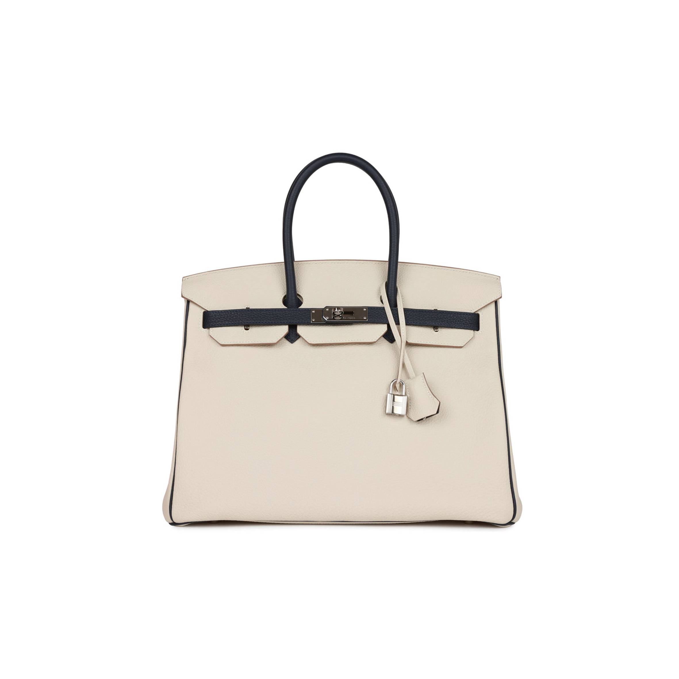 HERMES SPECIAL ORDER (HSS) BIRKIN 35 CRAIE AND BLEU NUIT TOGO PALLADIUM HARDWARE (35*25*18cm) HERMES SPECIAL ORDER (HSS) BIRKIN 35 CRAIE AND BLEU NUIT TOGO PALLADIUM HARDWARE (35*25*18cm)
