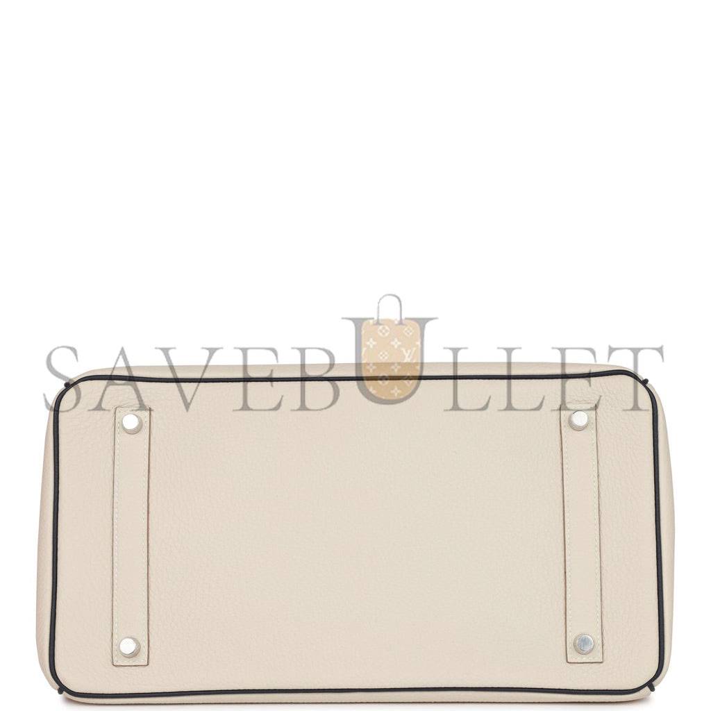 HERMES SPECIAL ORDER (HSS) BIRKIN 35 CRAIE AND BLEU NUIT TOGO PALLADIUM HARDWARE (35*25*18cm) HERMES SPECIAL ORDER (HSS) BIRKIN 35 CRAIE AND BLEU NUIT TOGO PALLADIUM HARDWARE (35*25*18cm)